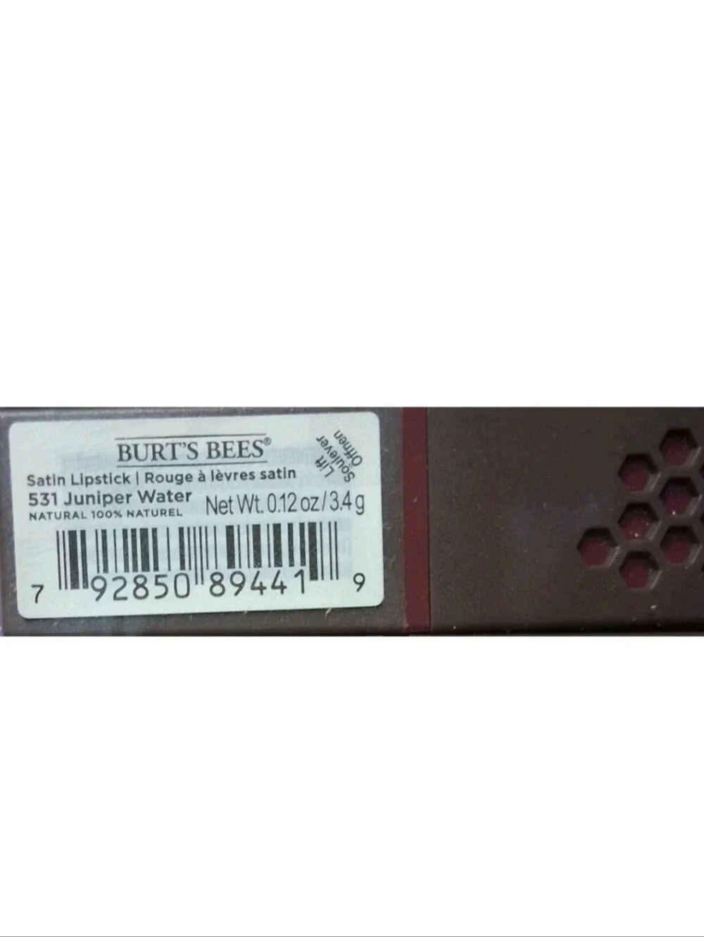 ☆NEW☆Burt's Bees 100% Natural Moisturizing Satin Lipstick, #531 Jupiter Water
